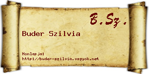 Buder Szilvia névjegykártya